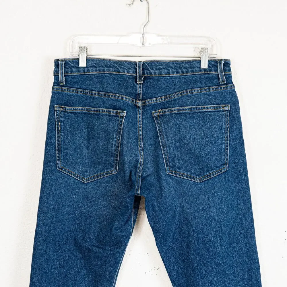 Imogene + Willie Charlie Slim denim Jean button fly blue wash 33